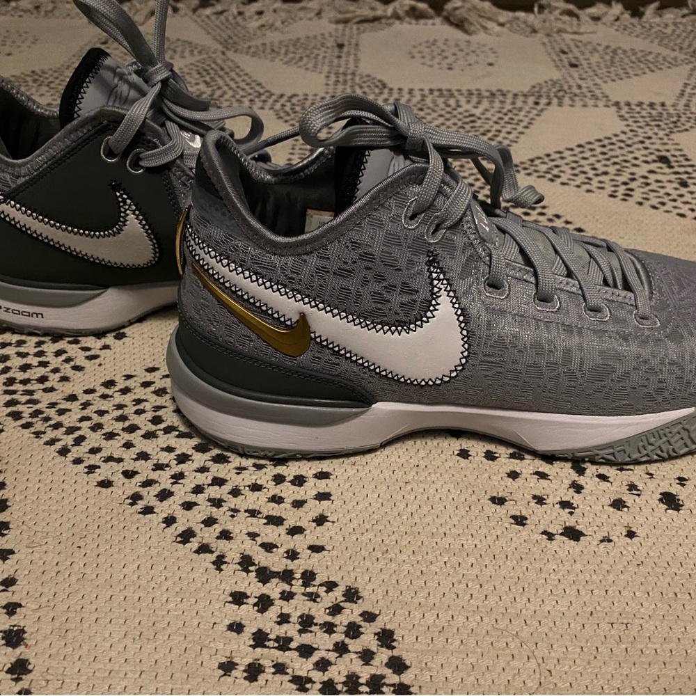 Gray and Gold Nike Sneakers